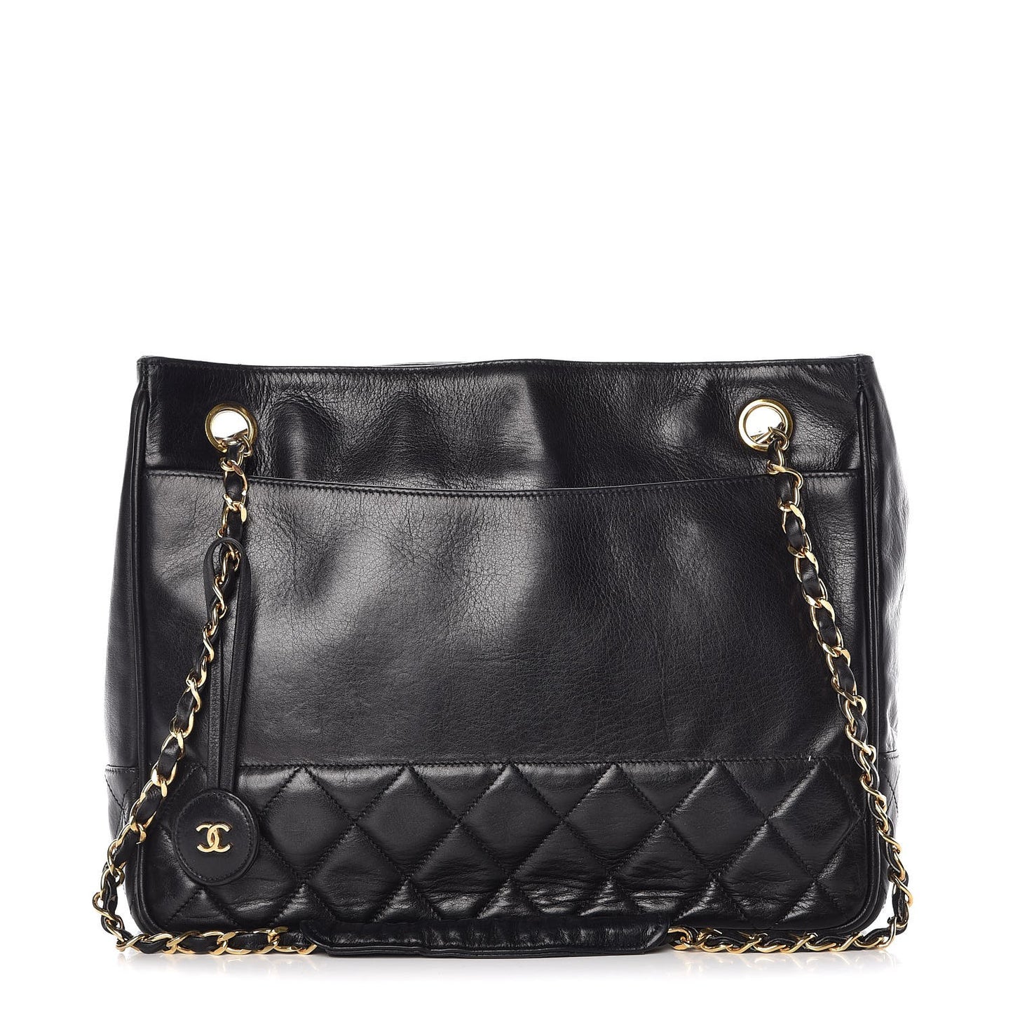 Lambskin Quilted Tote Black