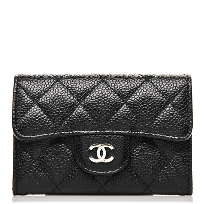 Chanel Caviar Quilted Flap Card Holder Black 1 of 7