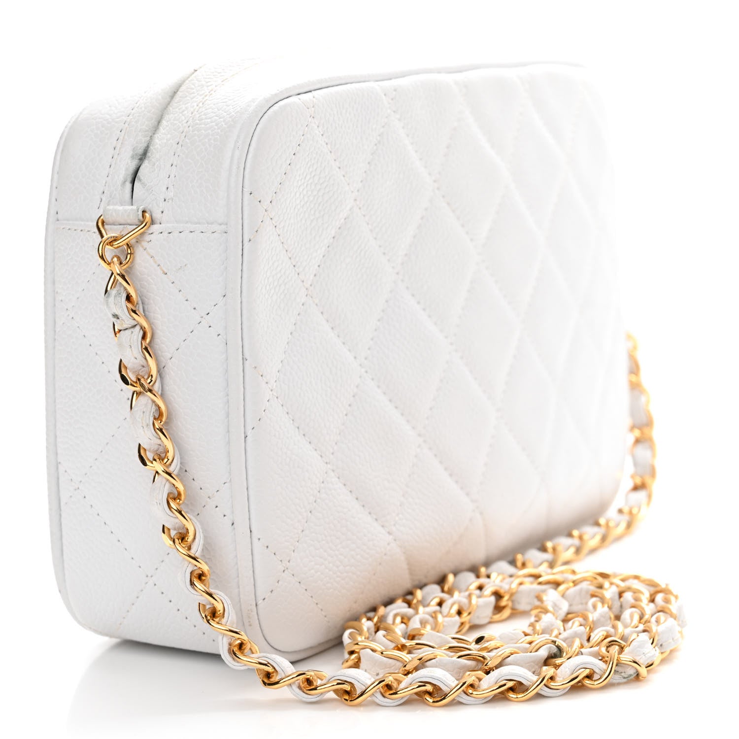 Chanel Caviar Quilted Camera Case White 3 of 15