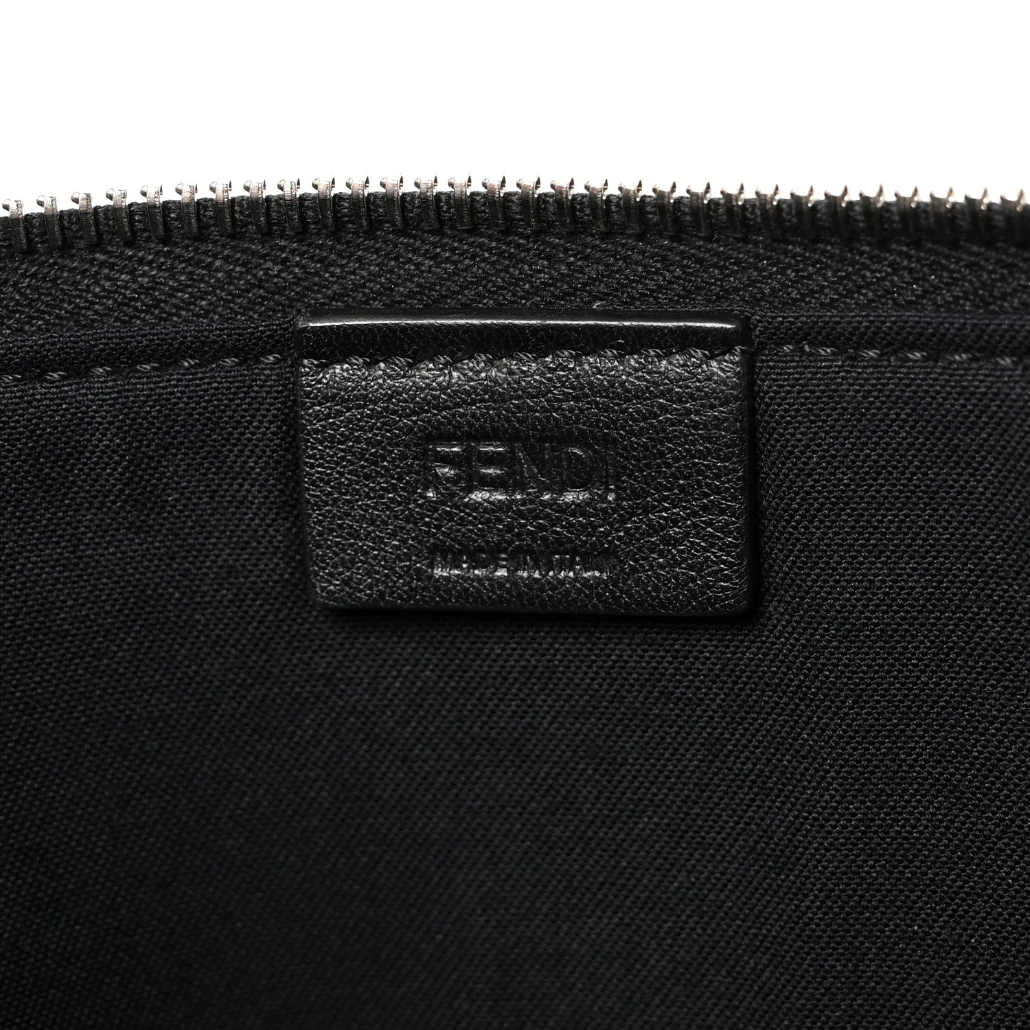 Fendi Vitello Liberty Fun Fair Embossed Flat Pouch Black Multicolor 6 of 7