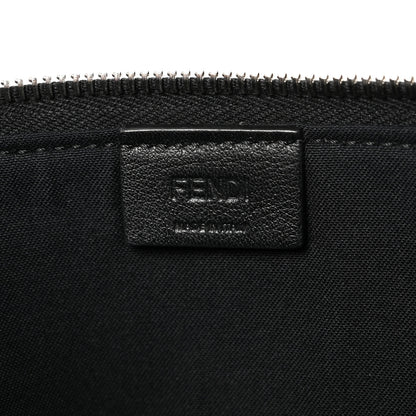 Fendi Vitello Liberty Fun Fair Embossed Flat Pouch Black Multicolor 6 of 7