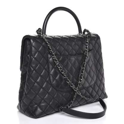 Chanel Caviar Quilted Large Coco Handle Flap Black 3 of 8
