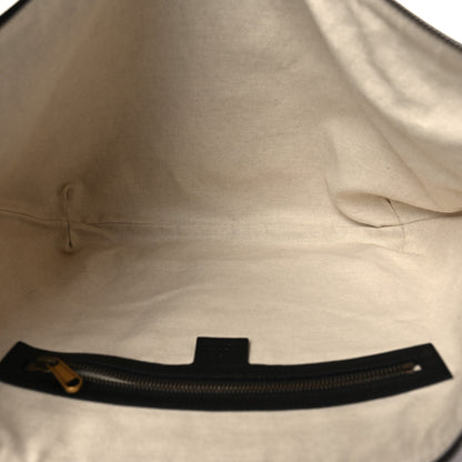Gucci Grained Calfskin Logo Half Moon Hobo Black 5 of 9