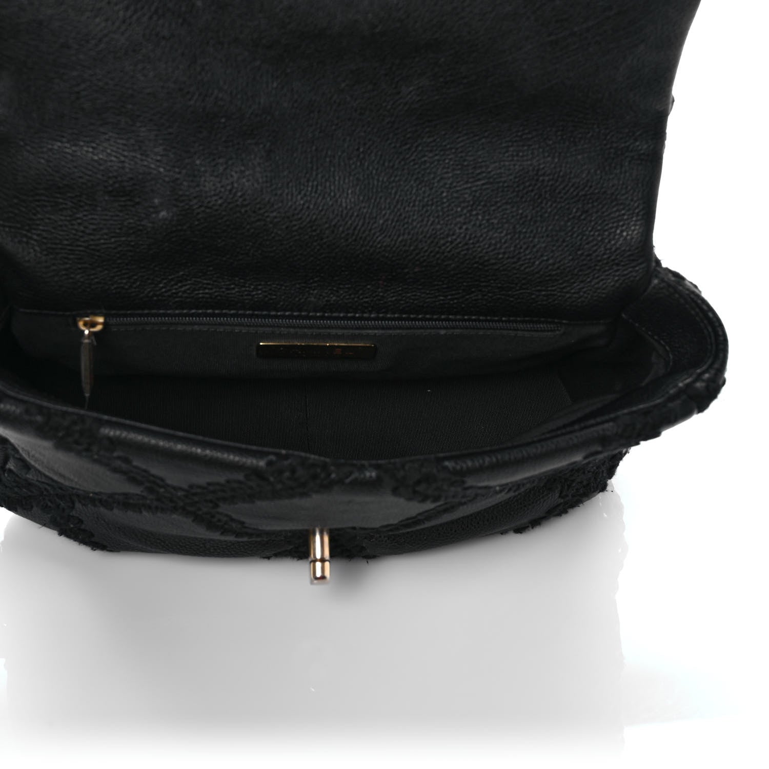 Chanel Calfskin Crochet Medium Chanel 19 Flap Black 4 of 9