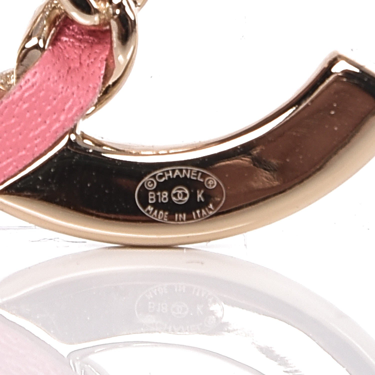 Chanel Lambskin Crystal Chain CC Brooch Pink Gold 4 of 5