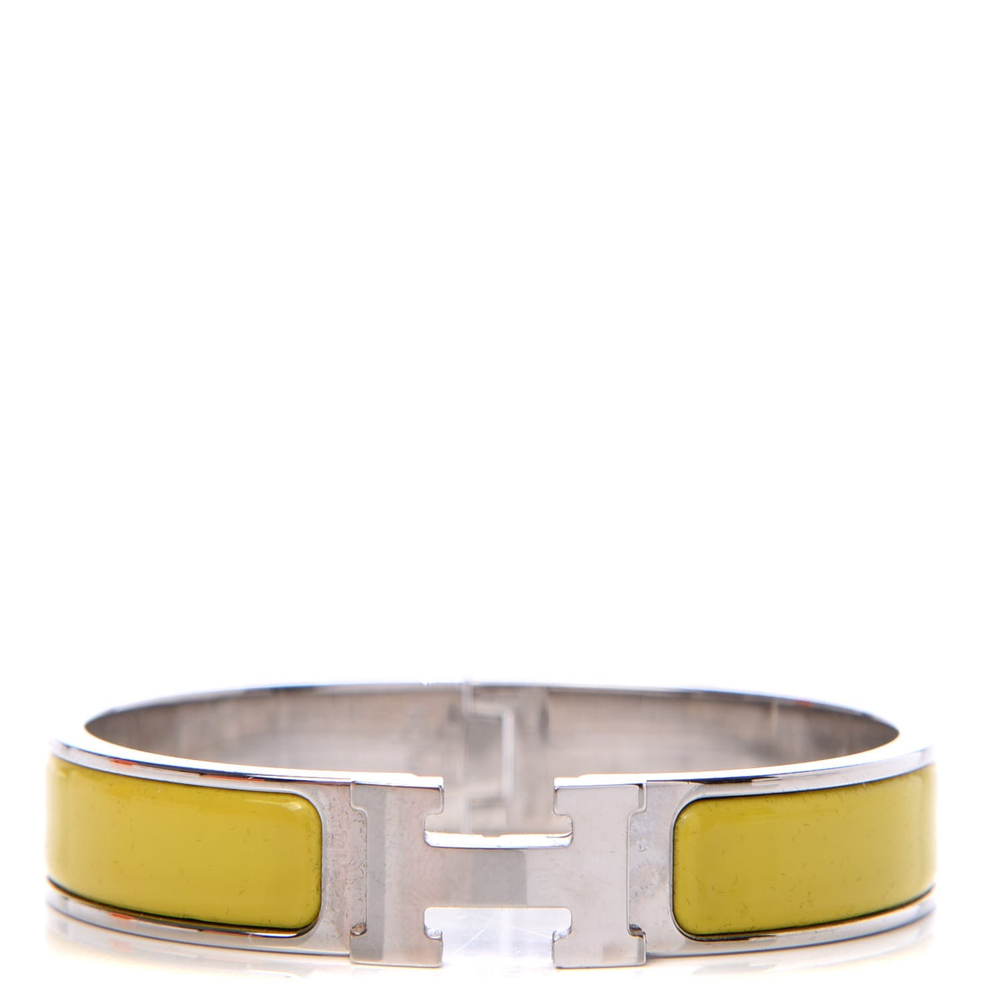 Enamel Narrow Clic Clac H Bracelet PM Chartreuse
