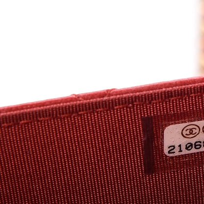 Chanel Lambskin Quilted Boy Wallet On Chain WOC Red 8 of 8
