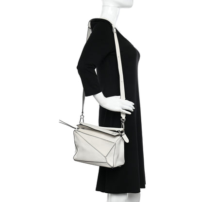 Loewe Grained Calfskin Small Puzzle Bag White 2 of 11