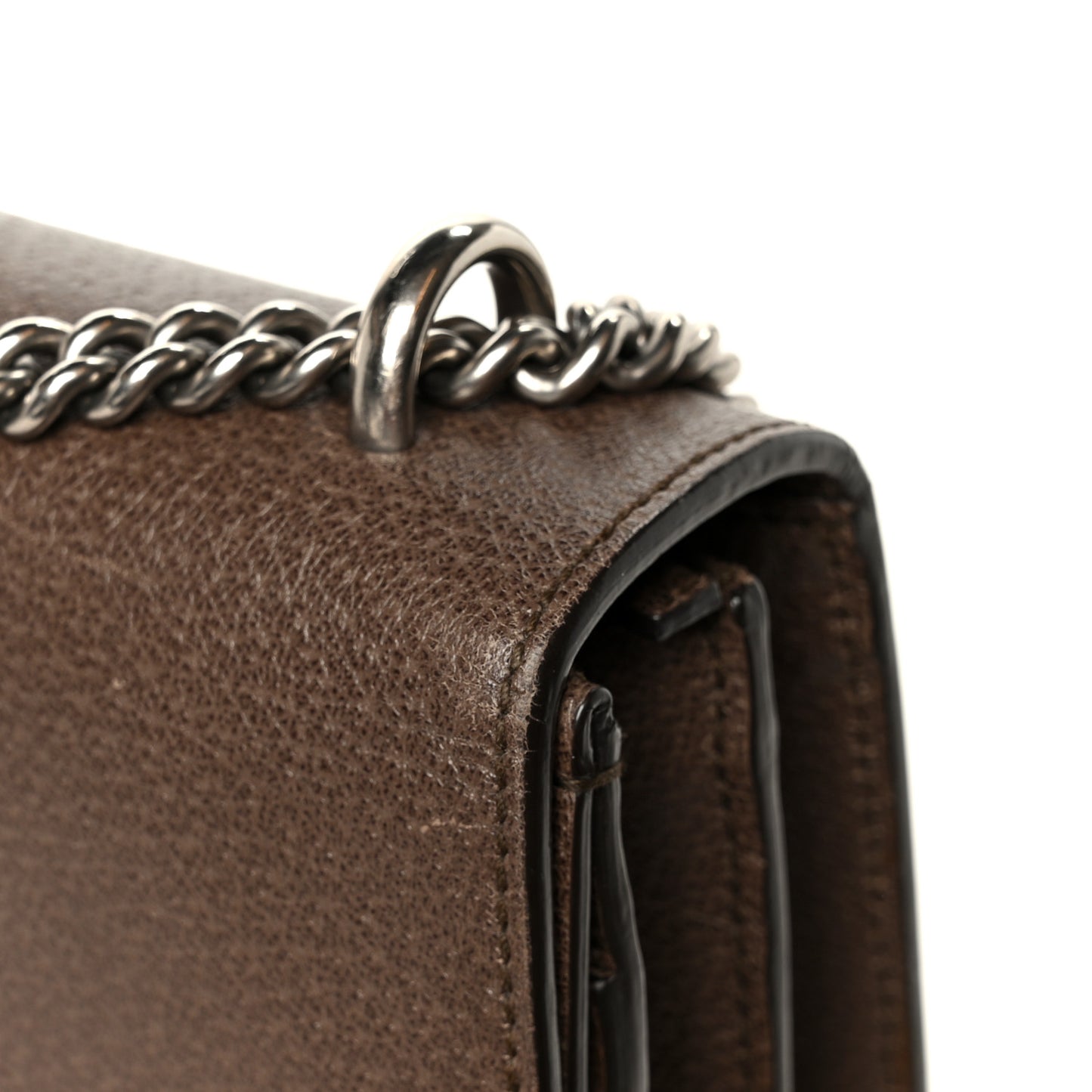 Textured Calfskin Web Medium Dionysus Shoulder Bag New Acero