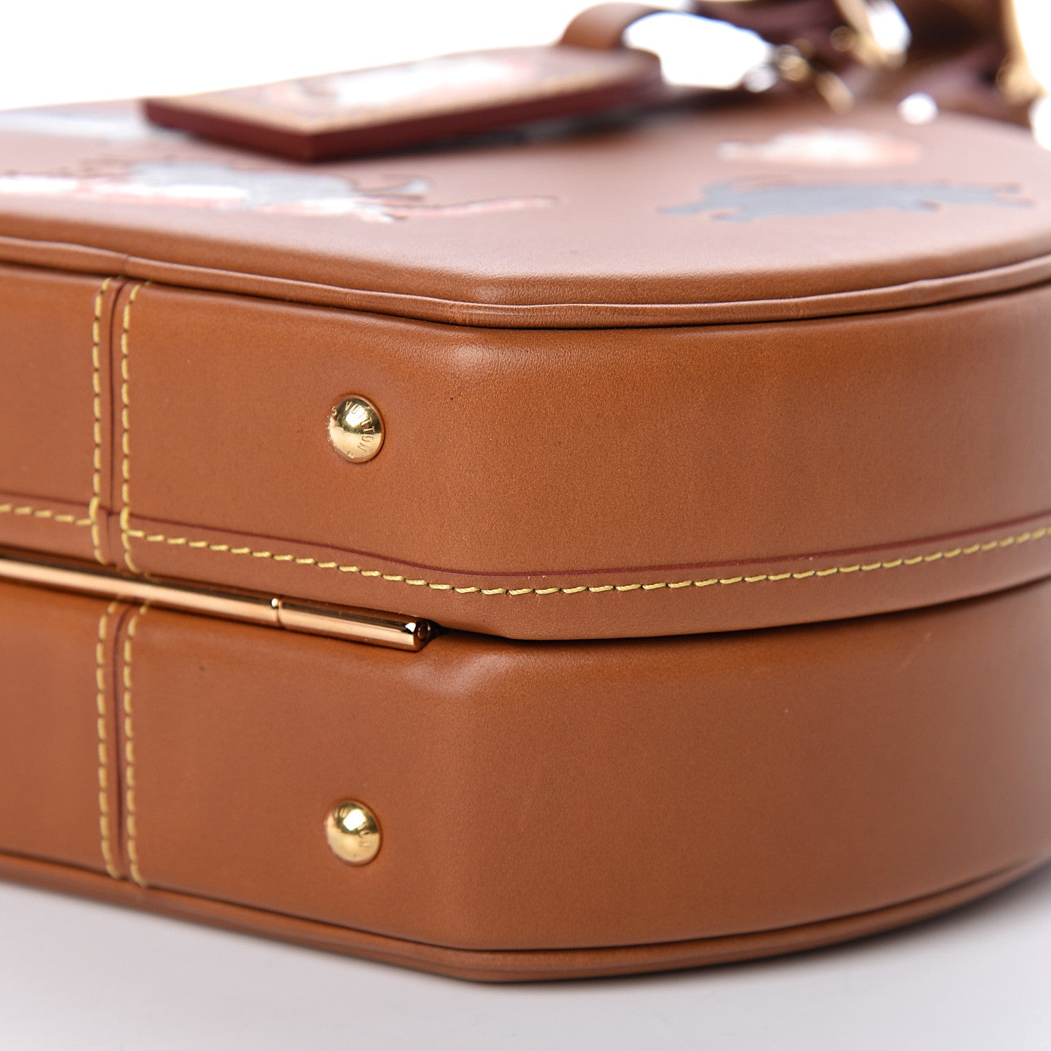 Louis Vuitton Calfskin Catogram Petite Boite Chapeau Tan 8 of 12