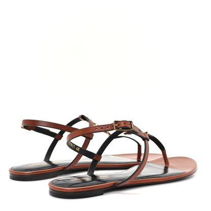 Saint Laurent Calfskin Maine Cassandra Monogram 05 Sandals 40 New Papaya 5 of 10