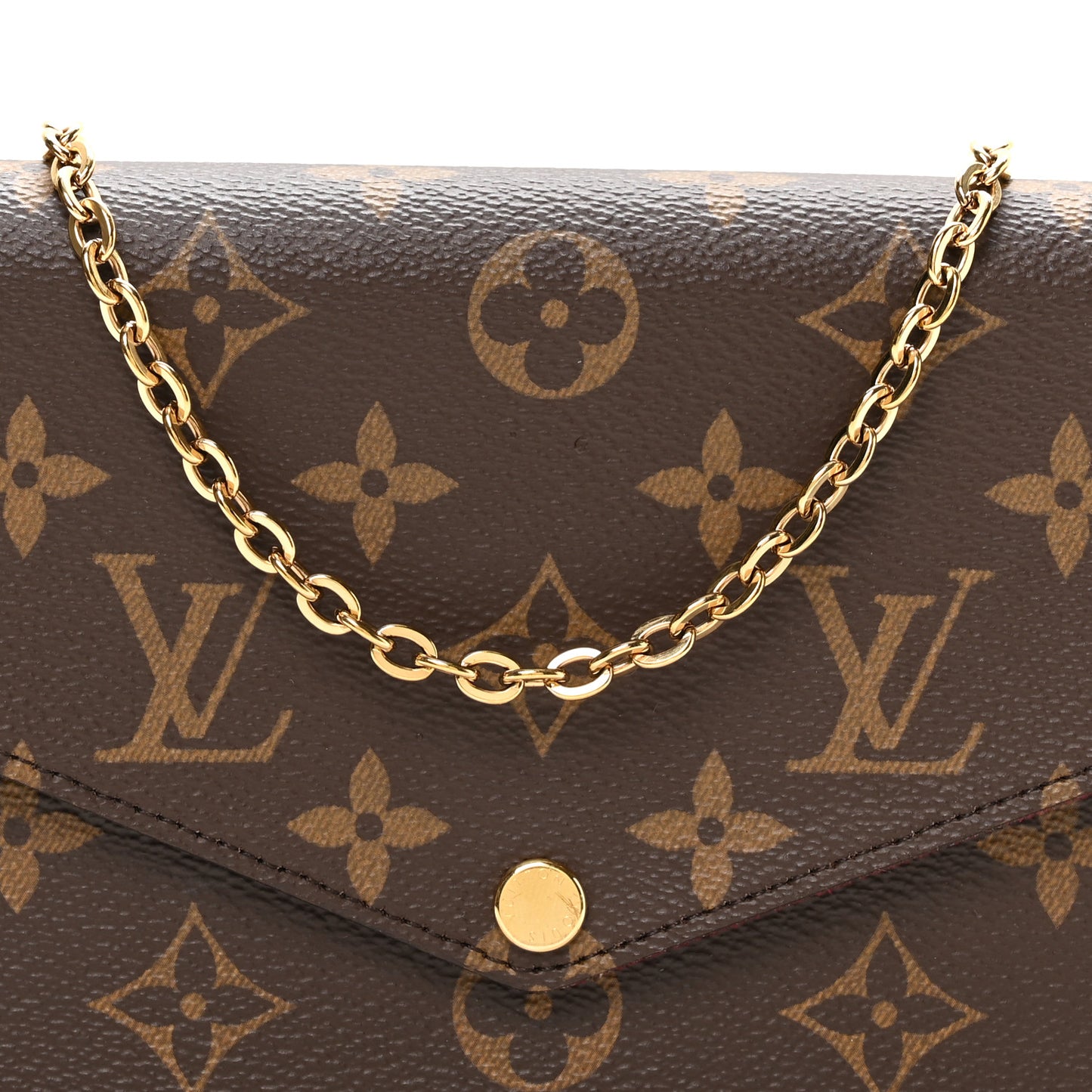 Monogram Pochette Felicie Chain Wallet Fuchsia