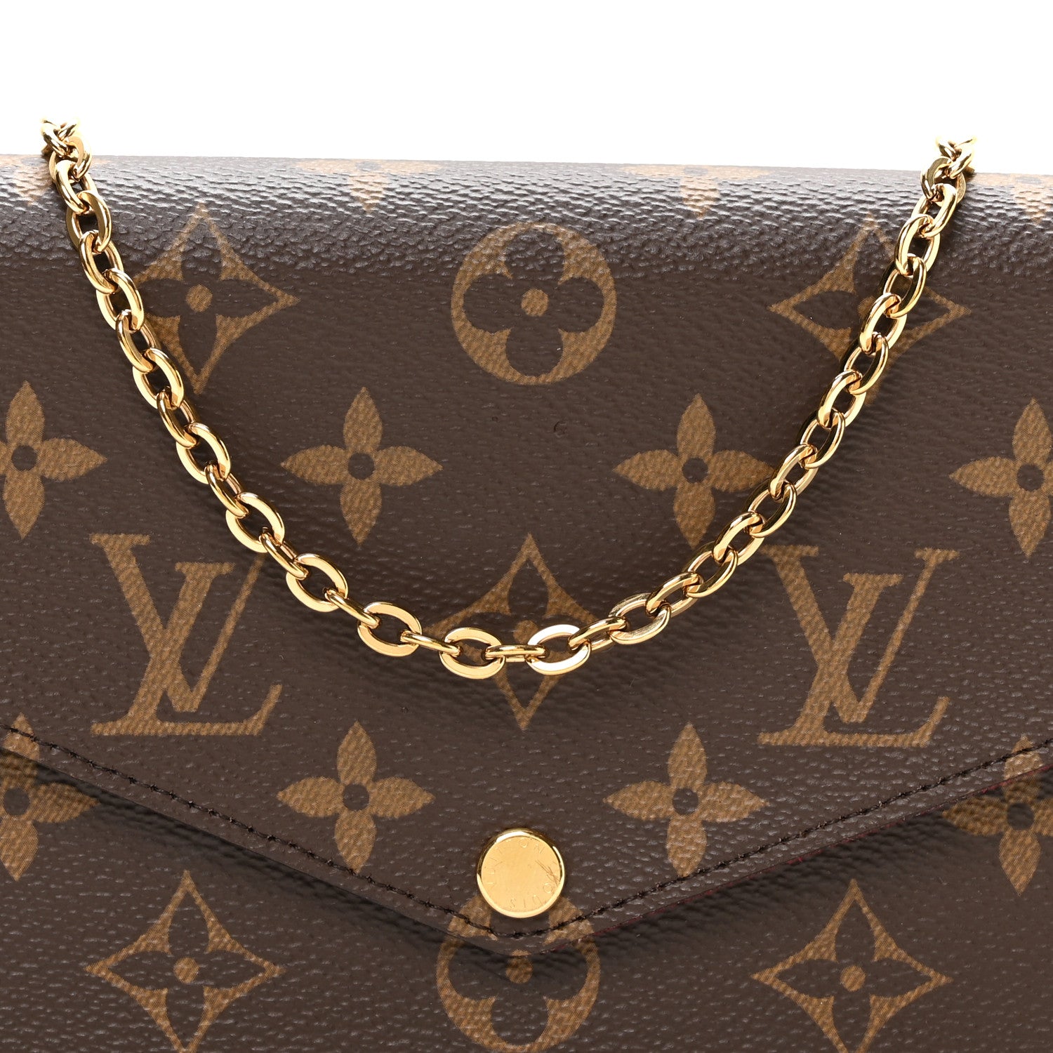 Louis Vuitton Monogram Pochette Felicie Chain Wallet Fuchsia 8 of 10