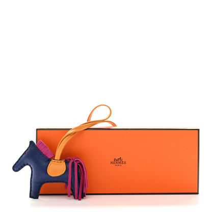Hermes Milo Lambskin Grigri Rodeo Horse Bag Charm PM Bleu Saphir Rose Pourpre Bouton D'Or 5 of 5