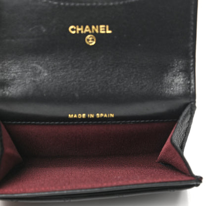 Chanel Lambskin Quilted Flap Card Holder Wallet Black 5 of 8