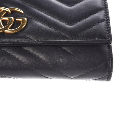 Gucci Calfskin Matelasse GG Marmont Continental Wallet Black 10 of 16
