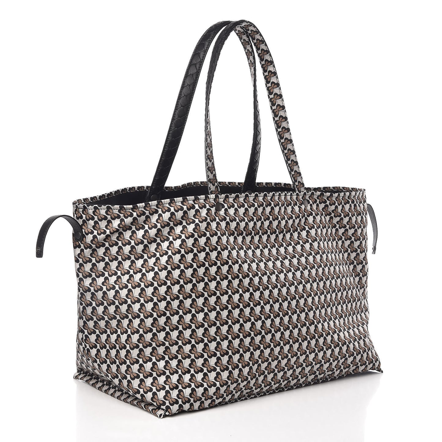 Nappa Nylon Medium Reversible Butterfly Shoulder Bag Black Cement