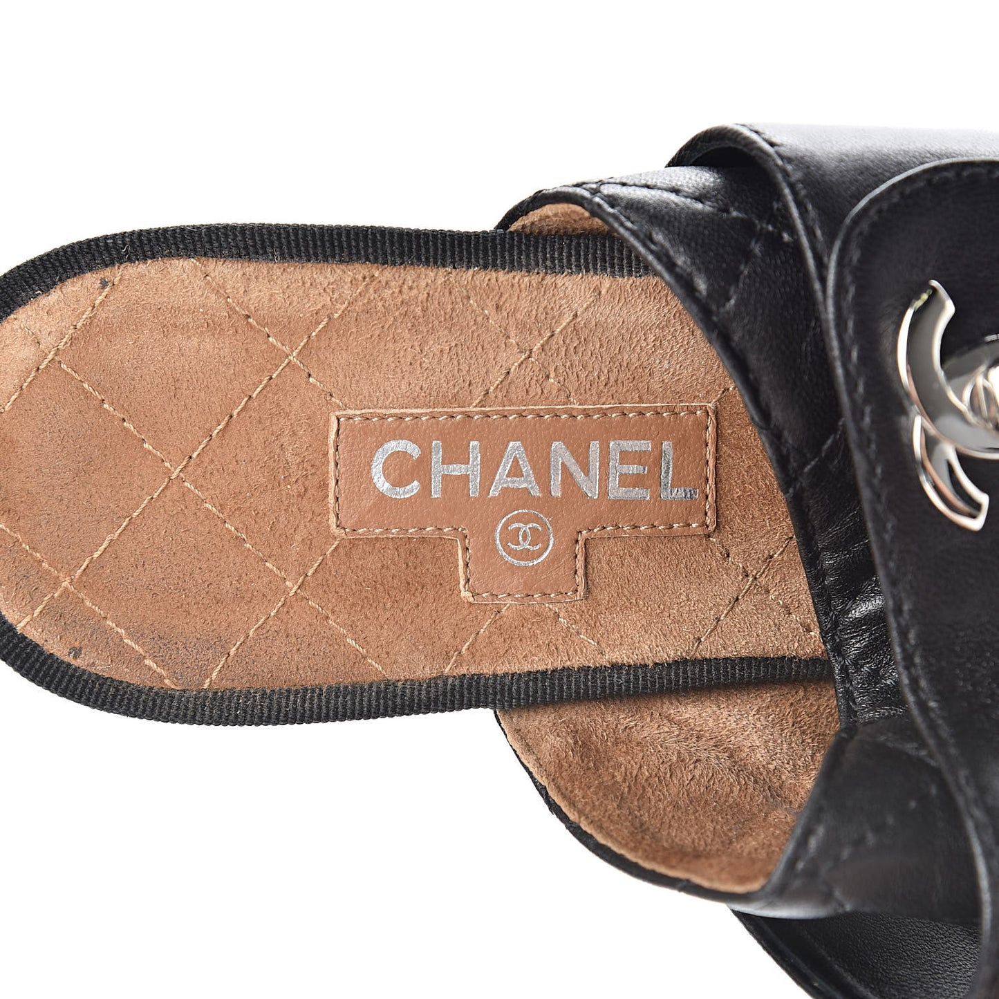 Lambskin Quilted CC Mules 40.5 Black