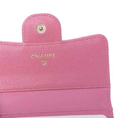 Chanel Caviar Quilted Compact Flap Wallet Pink 6 of 8