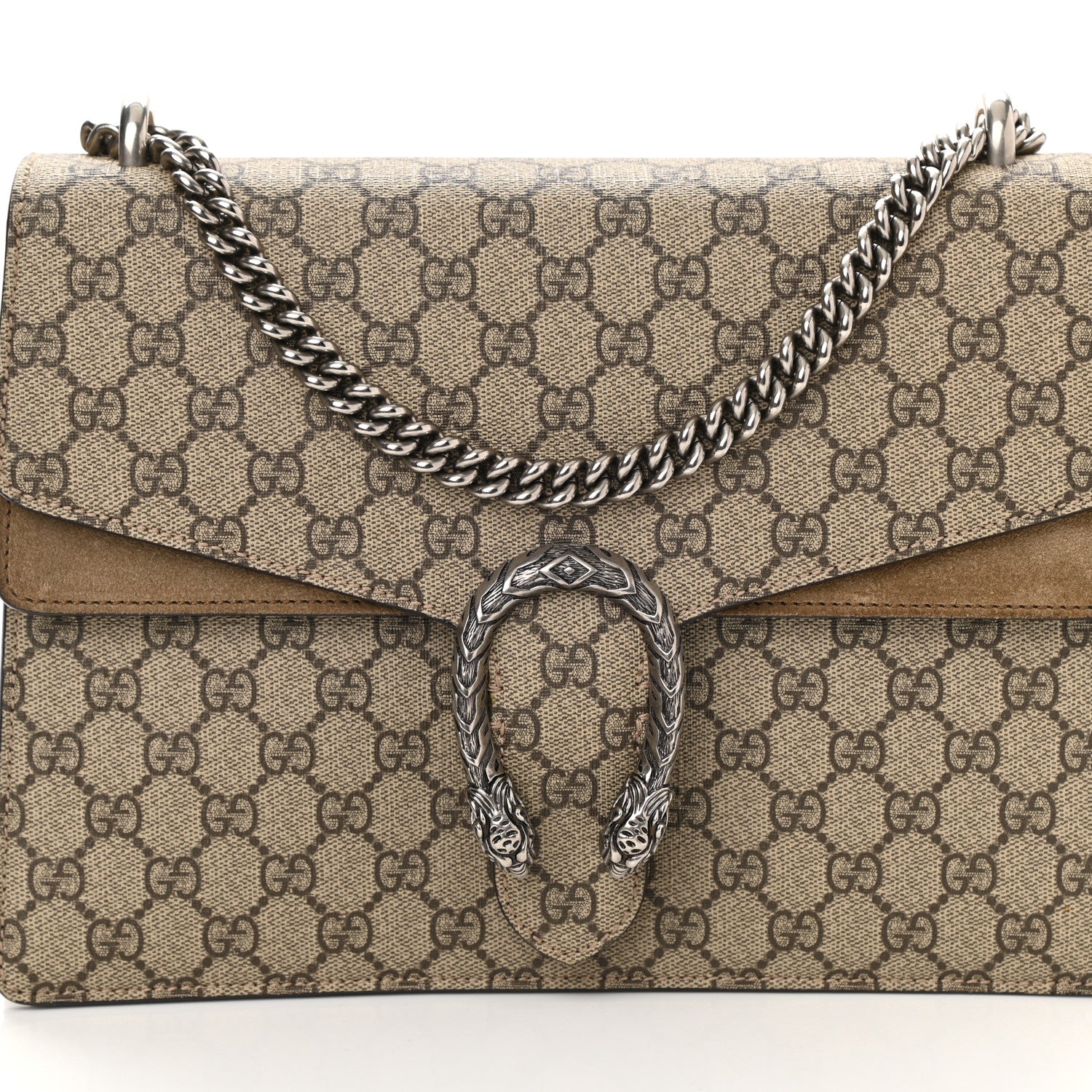 Gucci GG Supreme Monogram Medium Dionysus Shoulder Bag Taupe 8 of 14