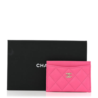 Chanel Caviar Quilted Card Holder Pink 10 of 10