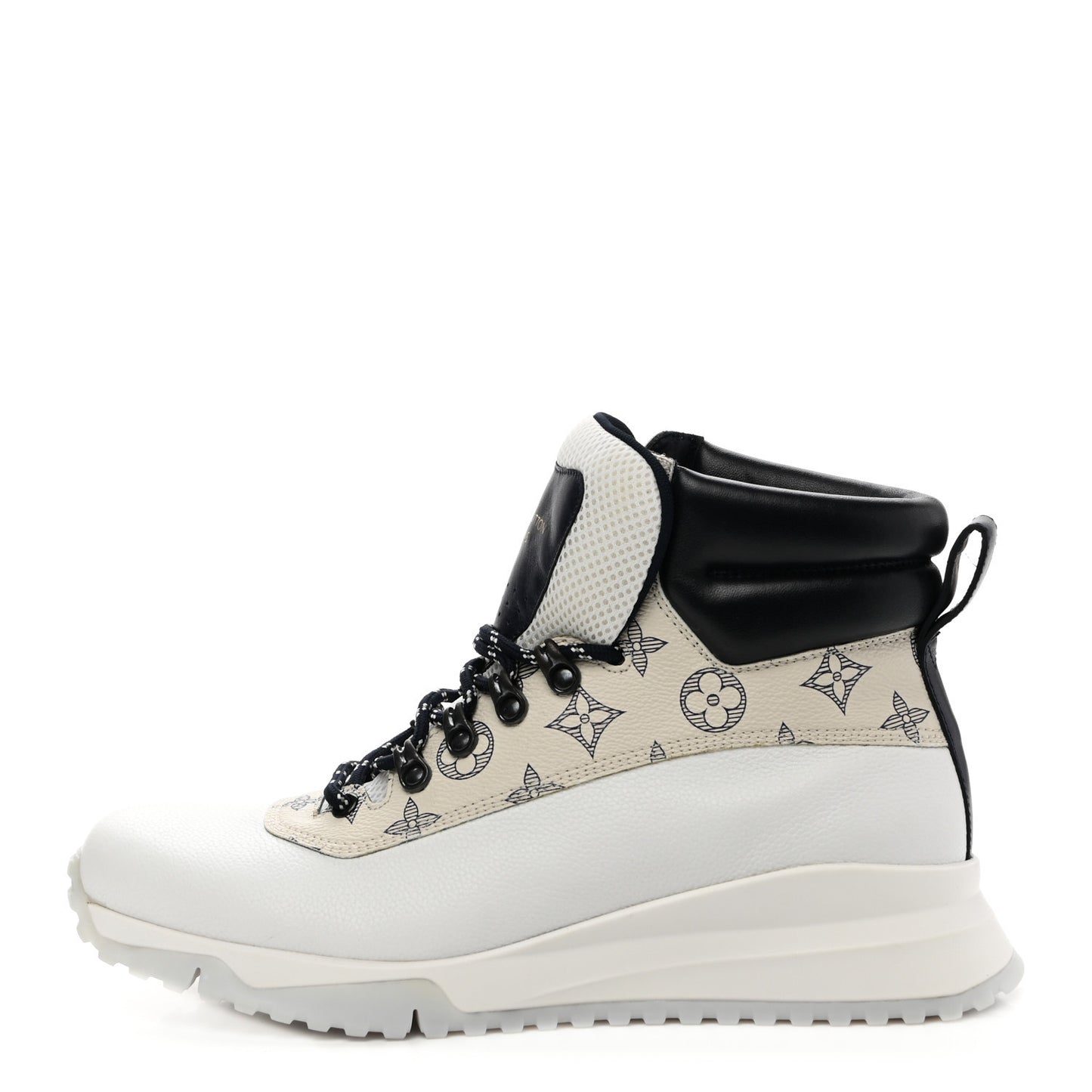 Calfskin Monogram Mens Ankle Boots 8 White