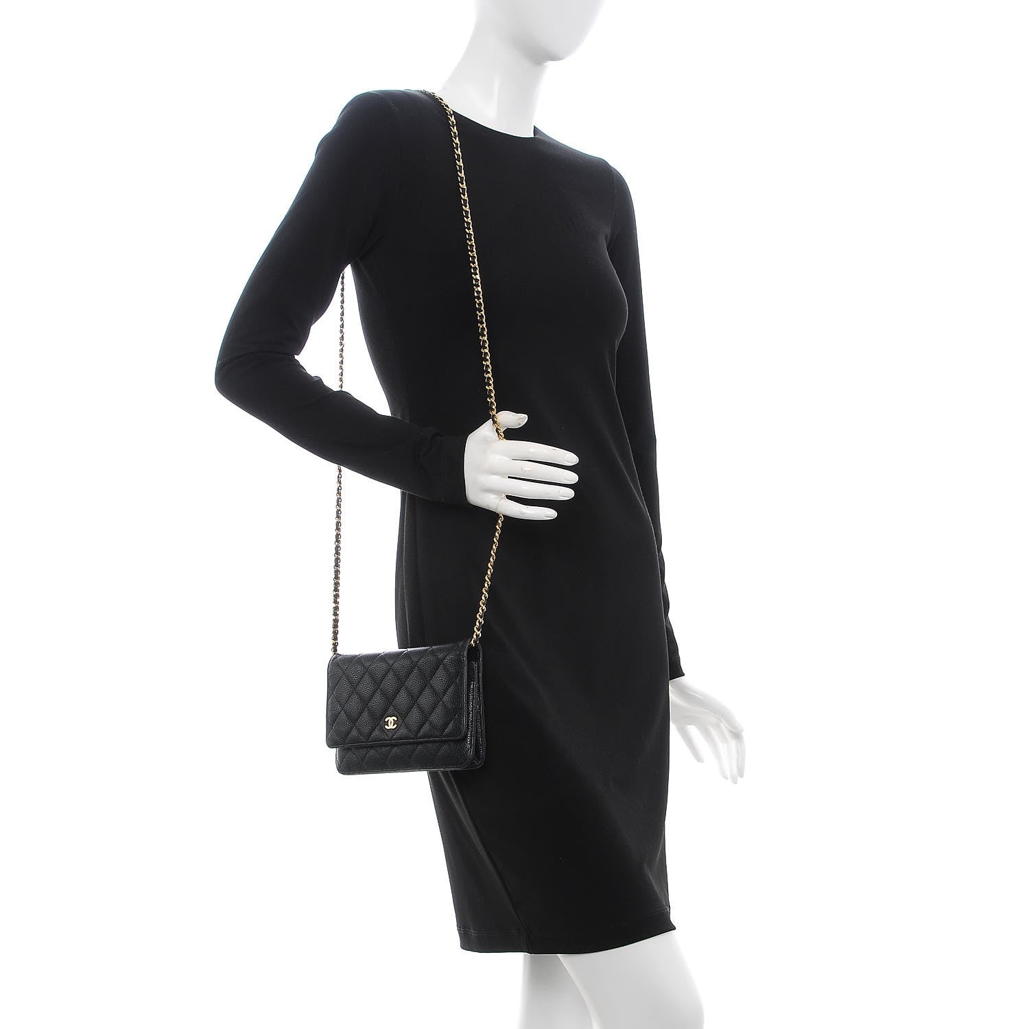 Chanel Caviar Quilted Wallet On Chain WOC Black 2 of 12