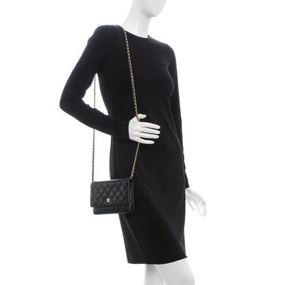 Chanel Caviar Quilted Wallet On Chain WOC Black 2 of 12