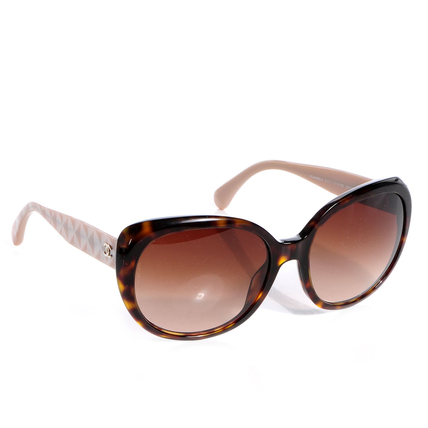 Tortoise Shell Quilted Sunglasses Beige 5184
