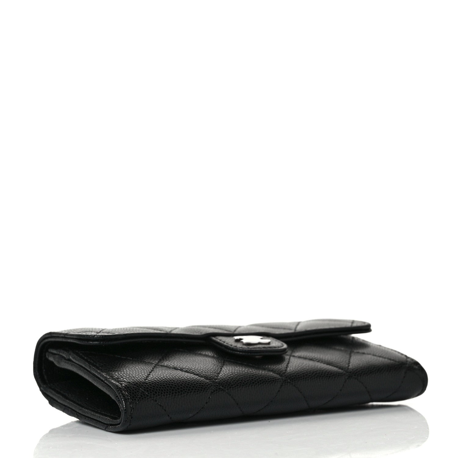 Chanel Caviar Quilted Medium Gusset Flap Wallet Black 4 of 10