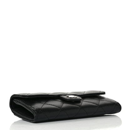 Chanel Caviar Quilted Medium Gusset Flap Wallet Black 4 of 10