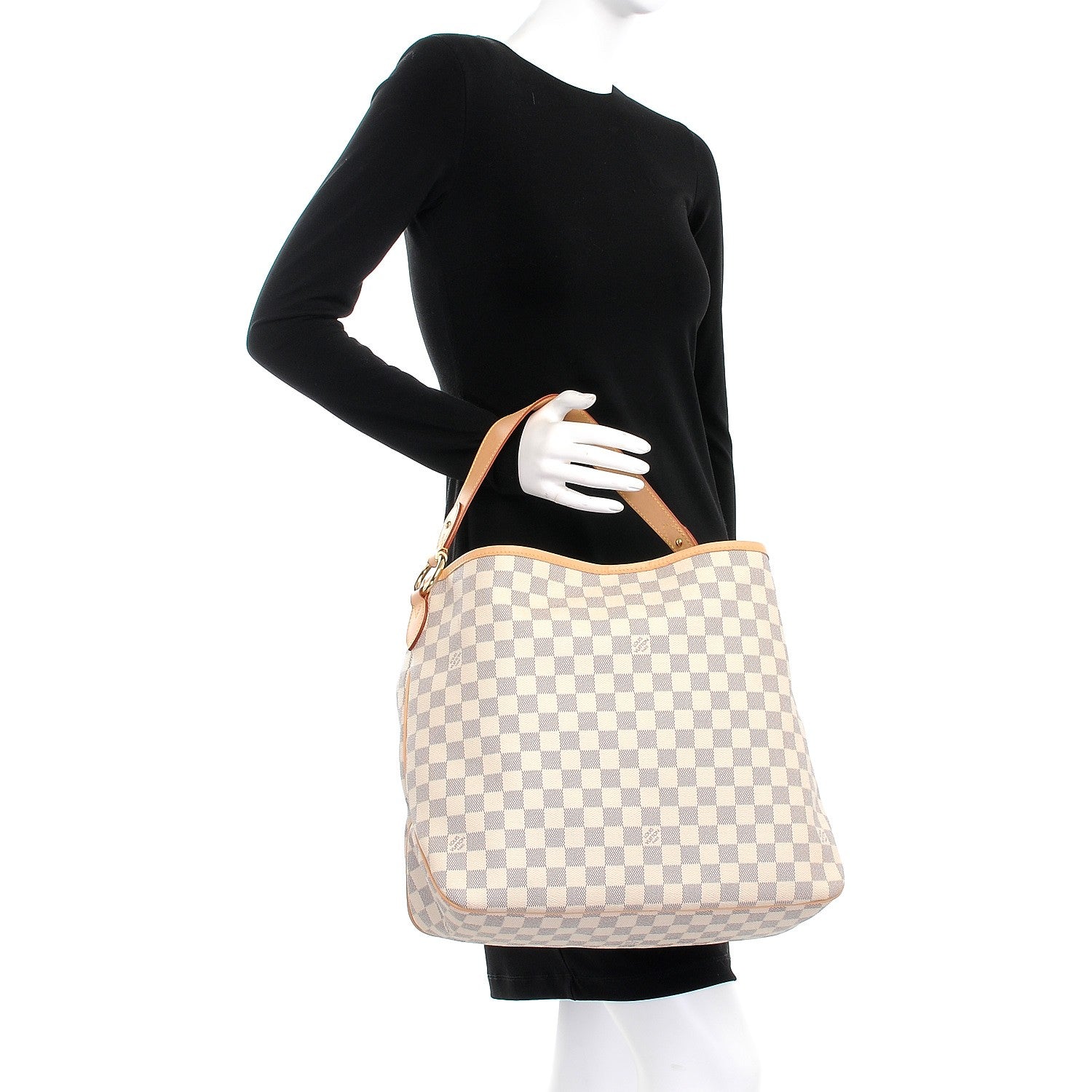 Louis Vuitton Damier Azur Delightful MM Rose Ballerine 2 of 7