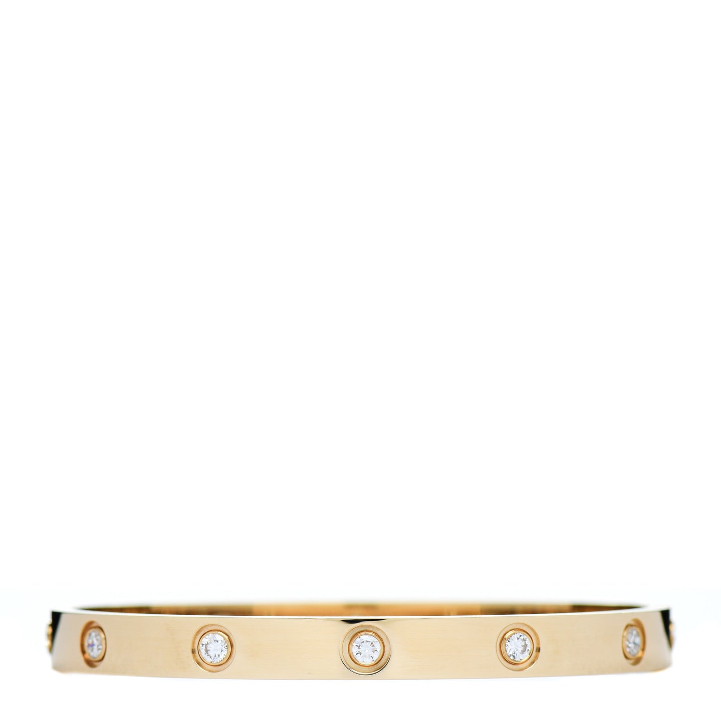 18K Yellow Gold 10 Diamond LOVE Bracelet 17