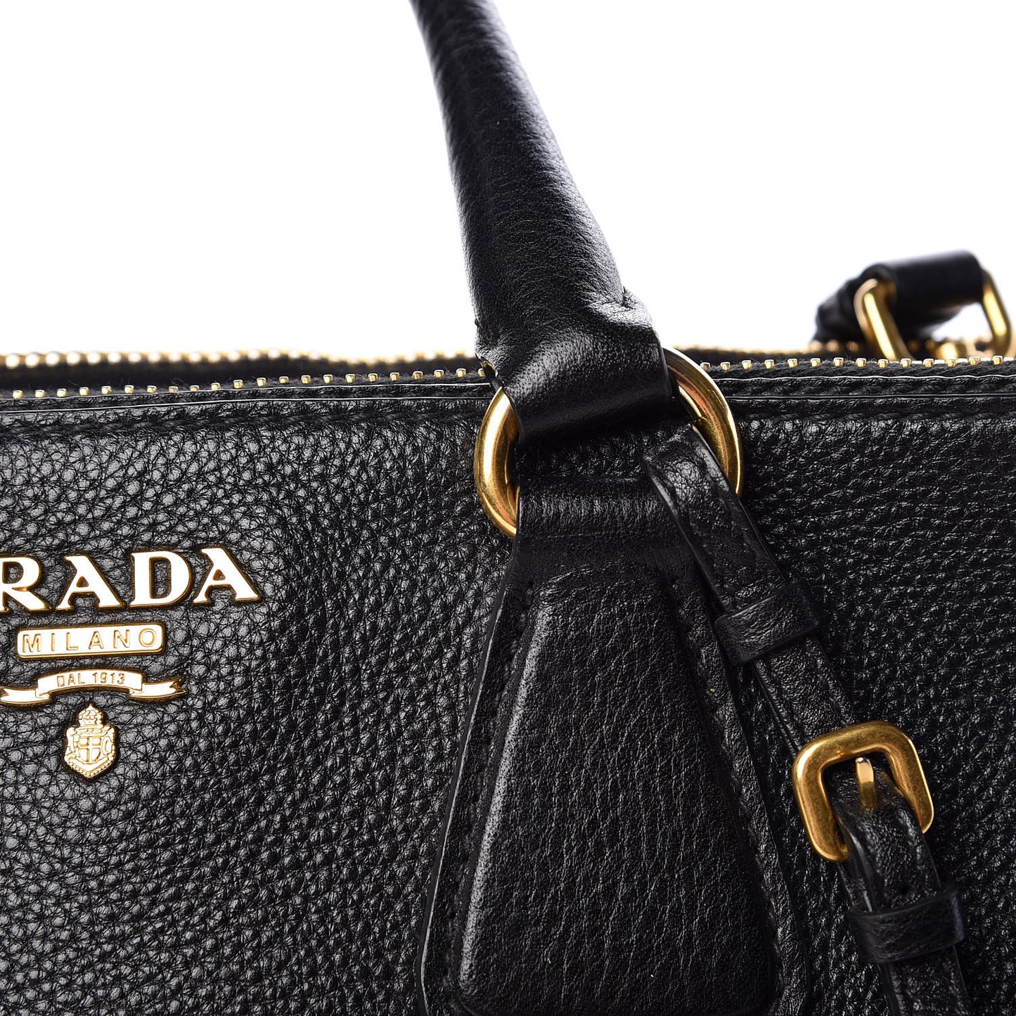 Vitello Daino Large Double Zip Tote Nero Black