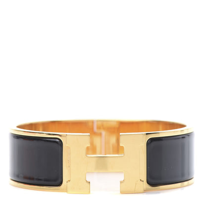 Hermes Enamel Wide Clic Clac H Bracelet PM Black 1 of 6