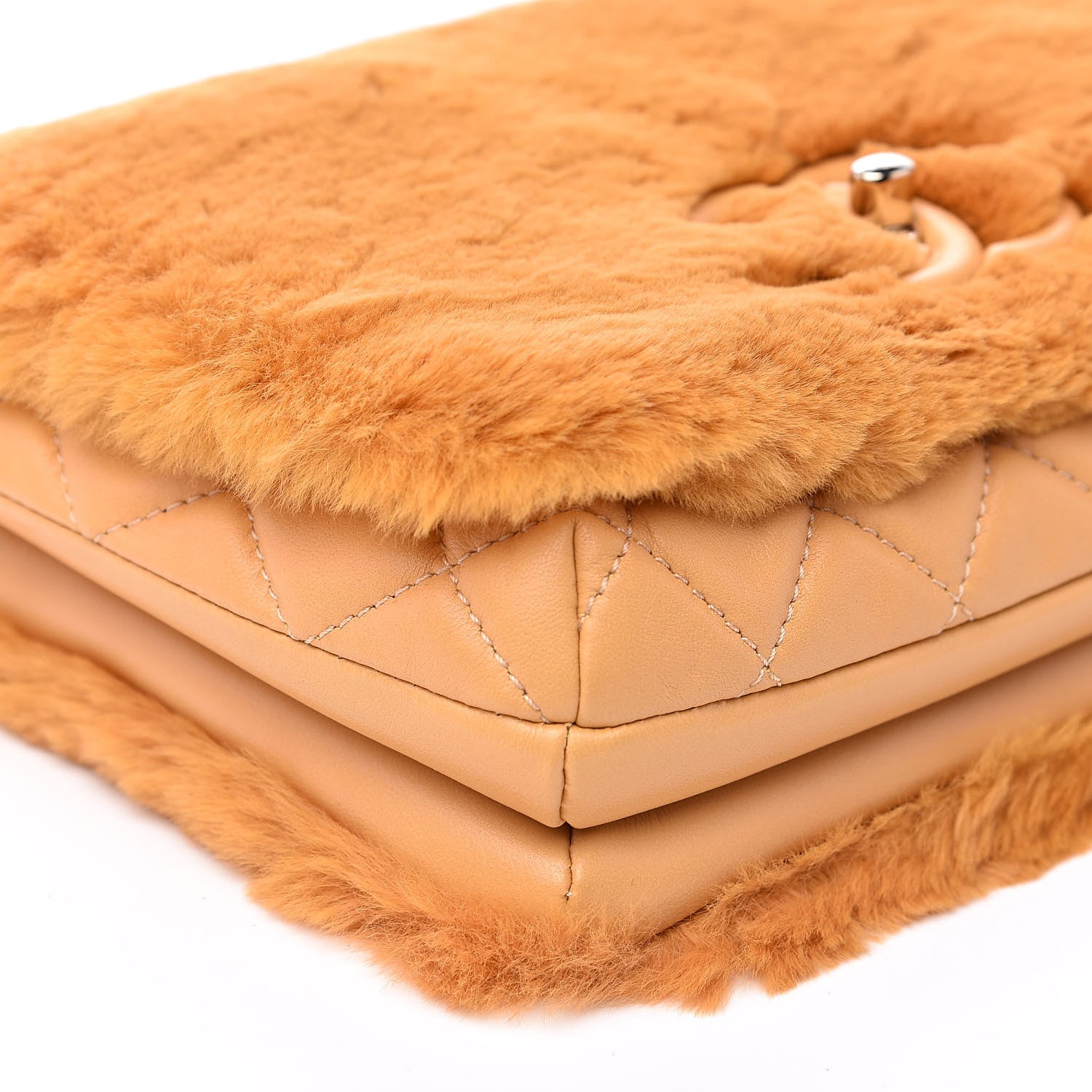 Chanel Orylag Rabbit Fur Calfskin Top Handle Boy Flap Yellow 8 of 10