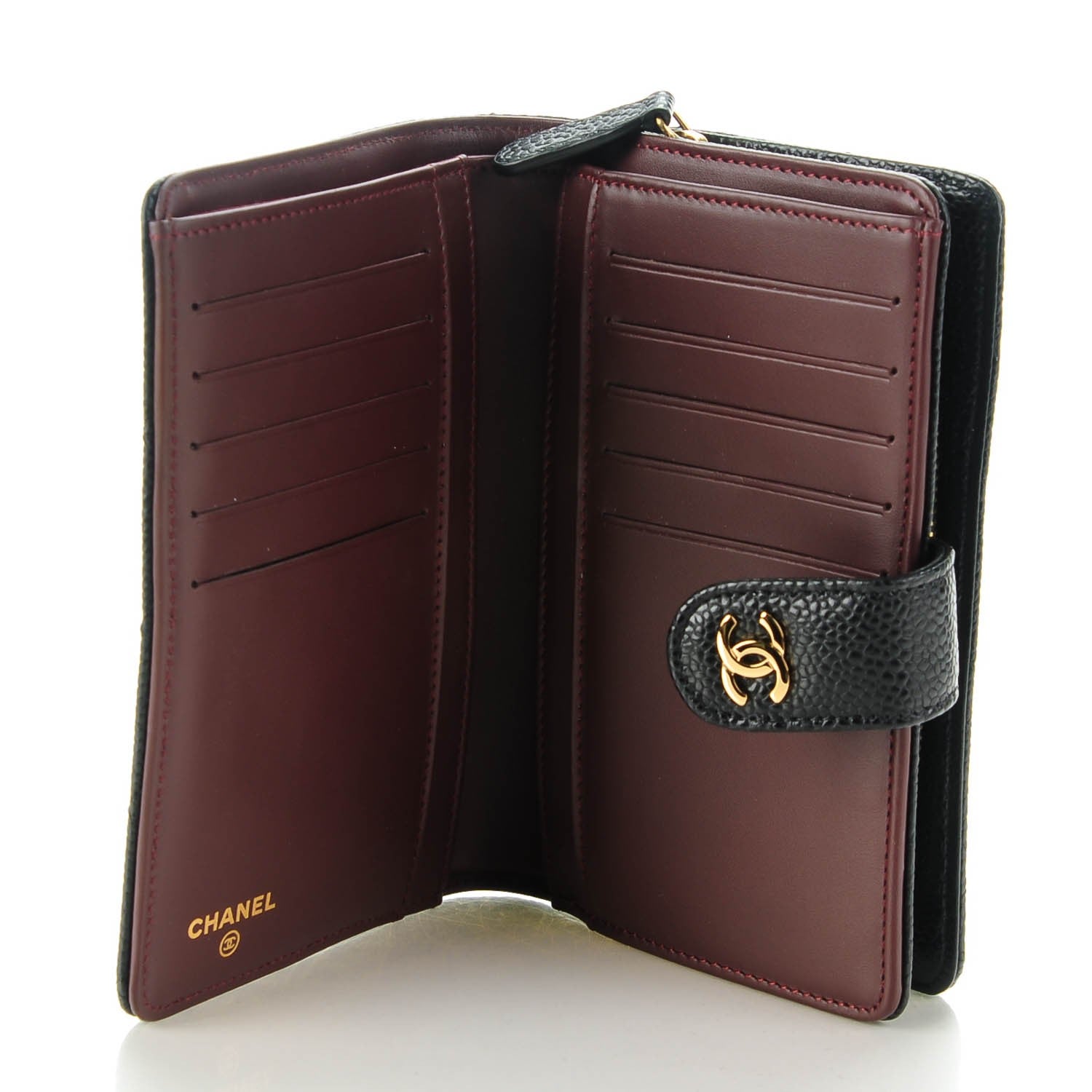 Chanel Caviar Quilted Zipped Pocket Wallet Black 5 of 8