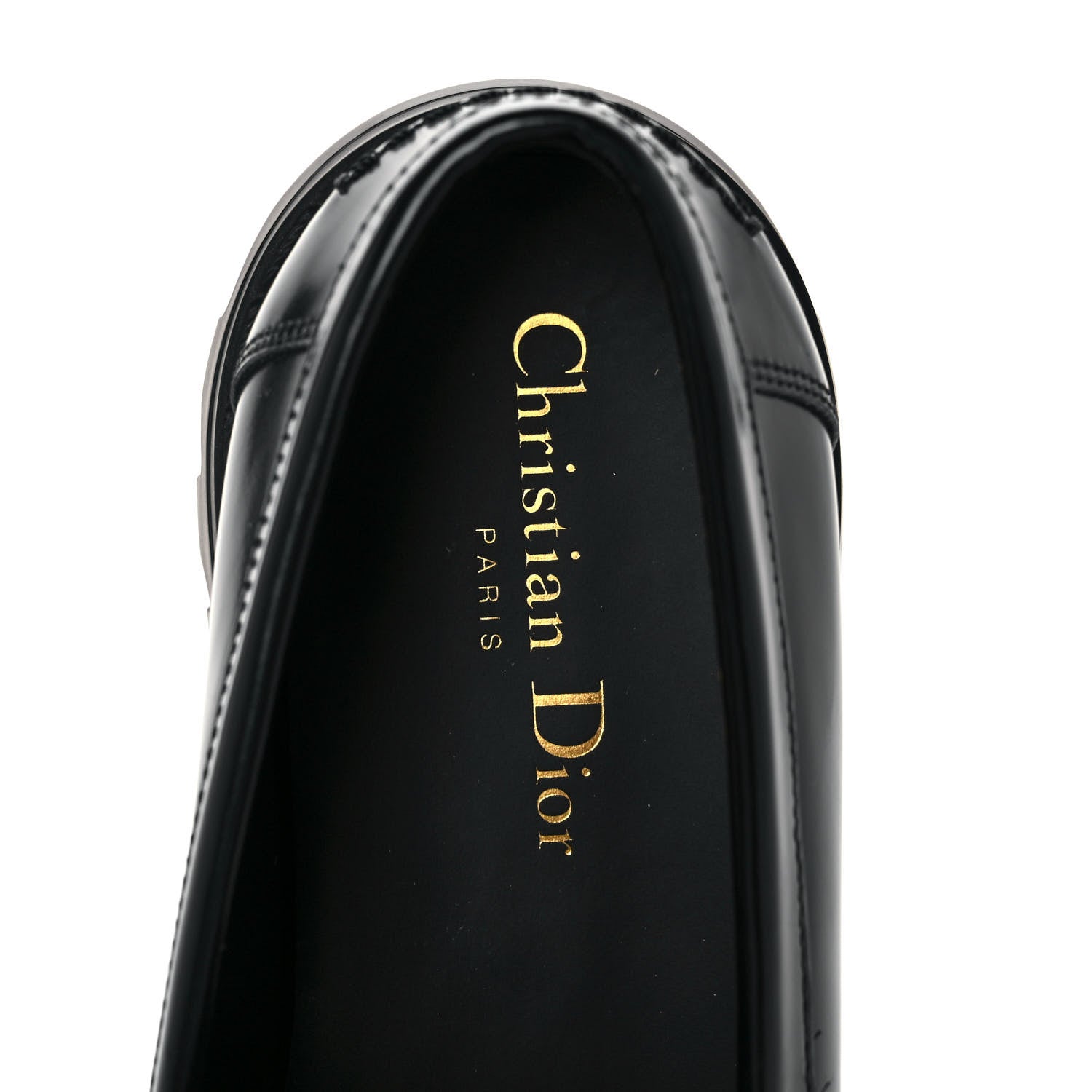 Christian Dior Brushed Calfskin Dior Code Lug Sole 15mm Loafers 38 Black 7 of 9