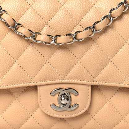 Chanel Caviar Quilted Medium Double Flap Beige 8 of 10
