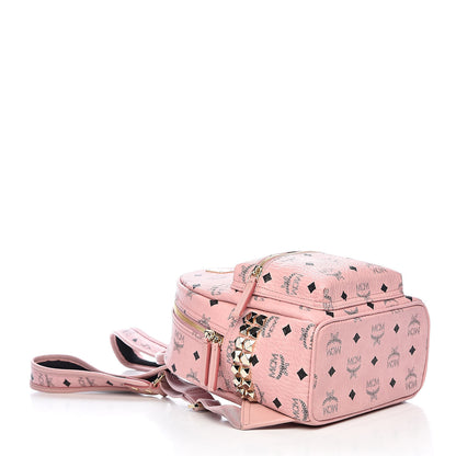 MCM Visetos Side Stud Mini Stark Backpack Pink 4 of 10