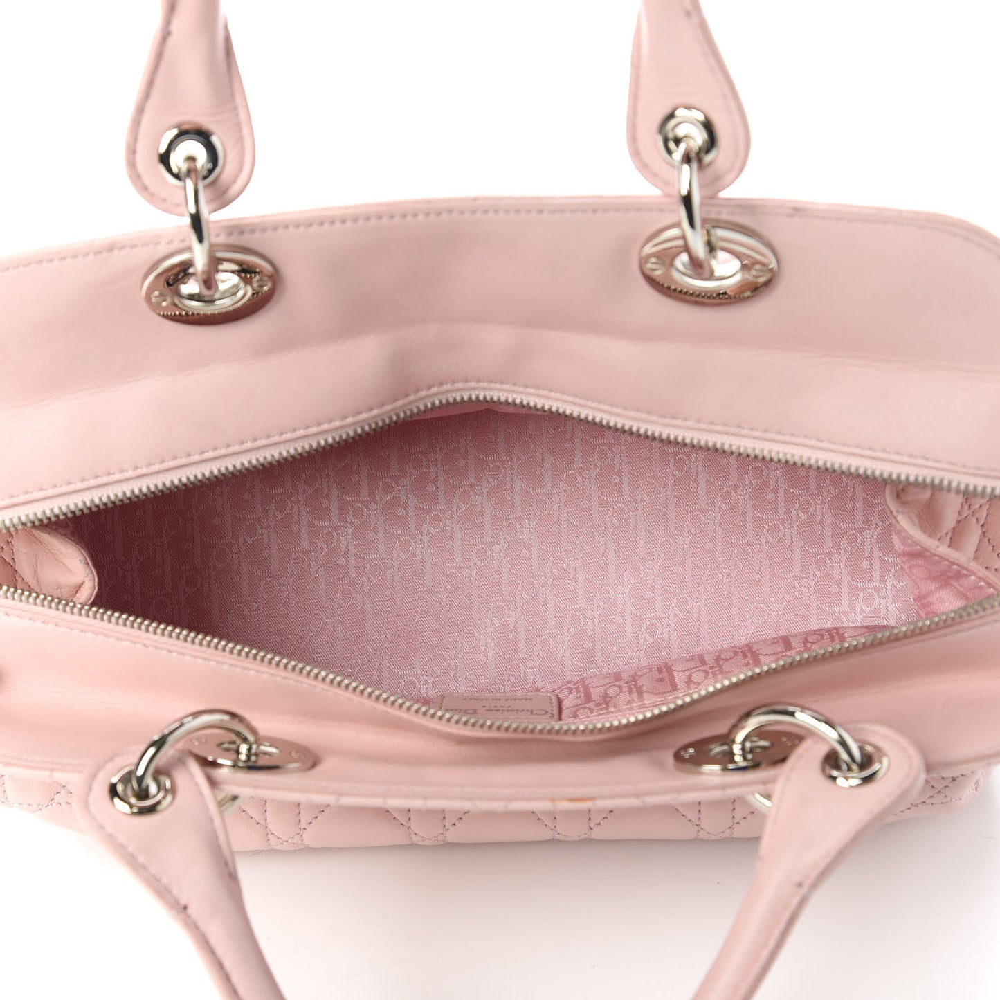 Lambskin Cannage Soft Lady Dior Satchel Light Pink