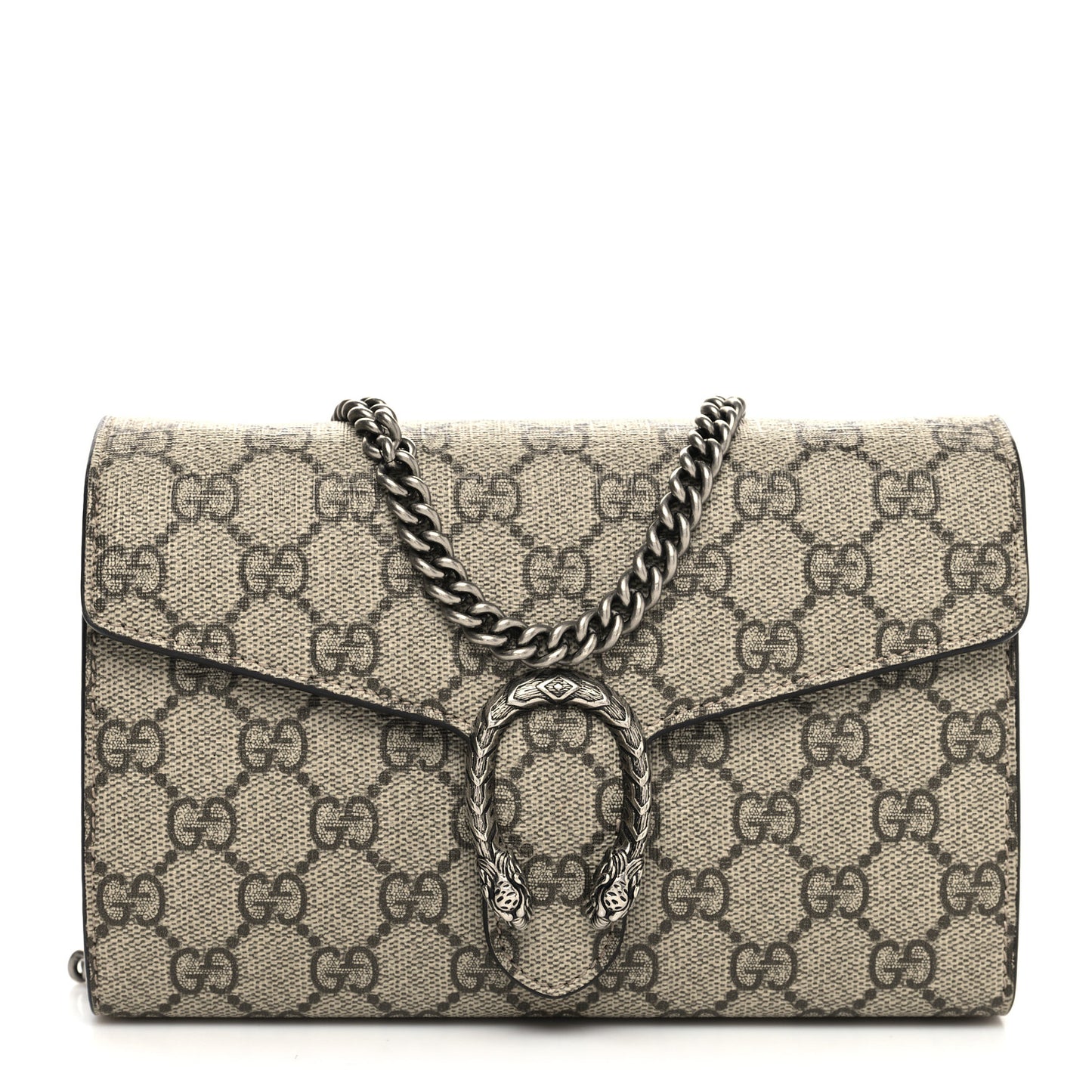 GG Supreme Monogram Mini Dionysus Chain Wallet Beige Taupe