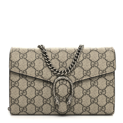 Gucci GG Supreme Monogram Mini Dionysus Chain Wallet Beige Taupe 1 of 14