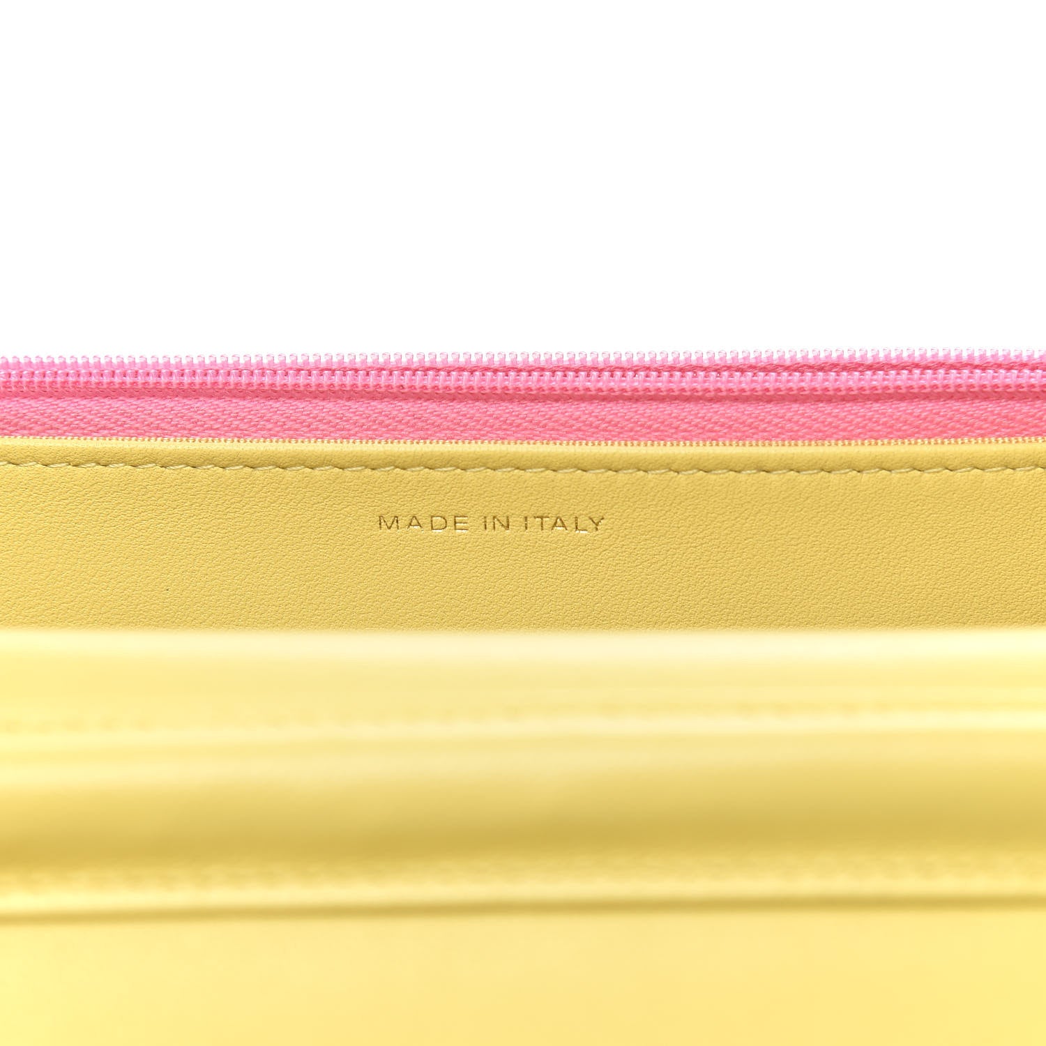 Chanel Lambskin Quilted Wallet On Chain WOC Pink Yellow 7 of 11