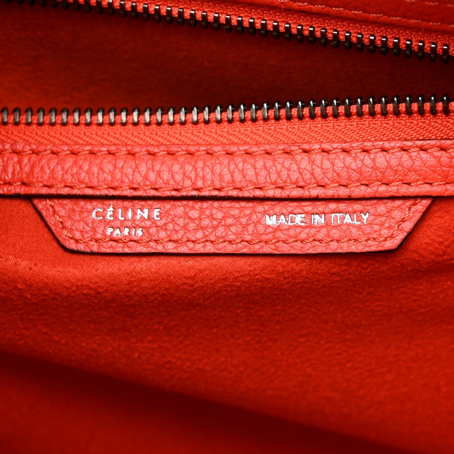 Drummed Calfskin Mini Luggage Vermillion