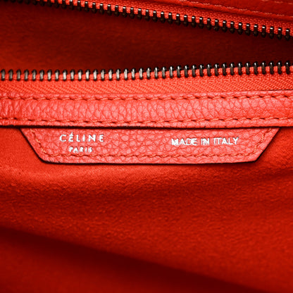 Celine Drummed Calfskin Mini Luggage Vermillion 5 of 8