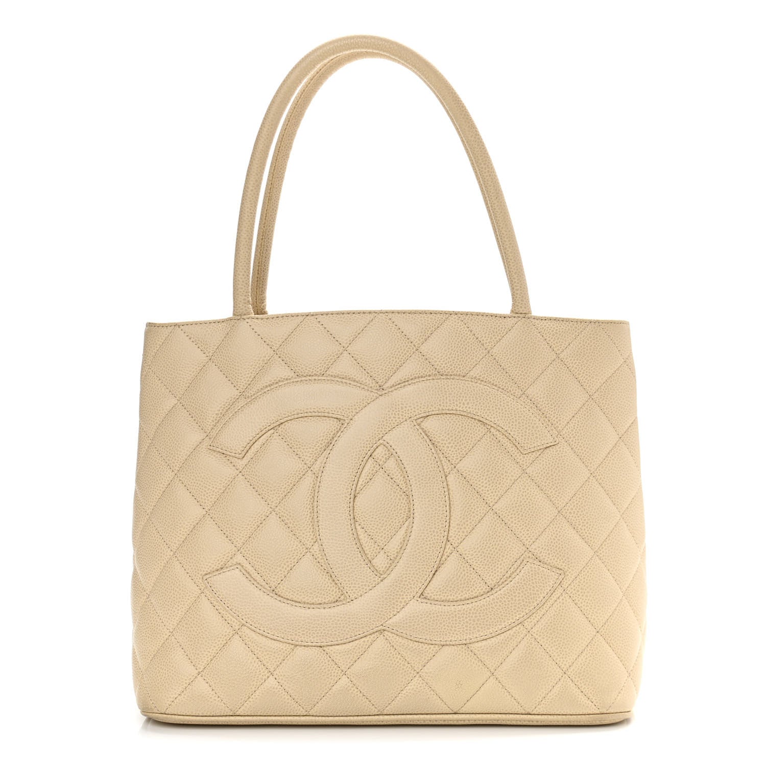 Chanel Caviar Quilted Medallion Tote Beige 1 of 13