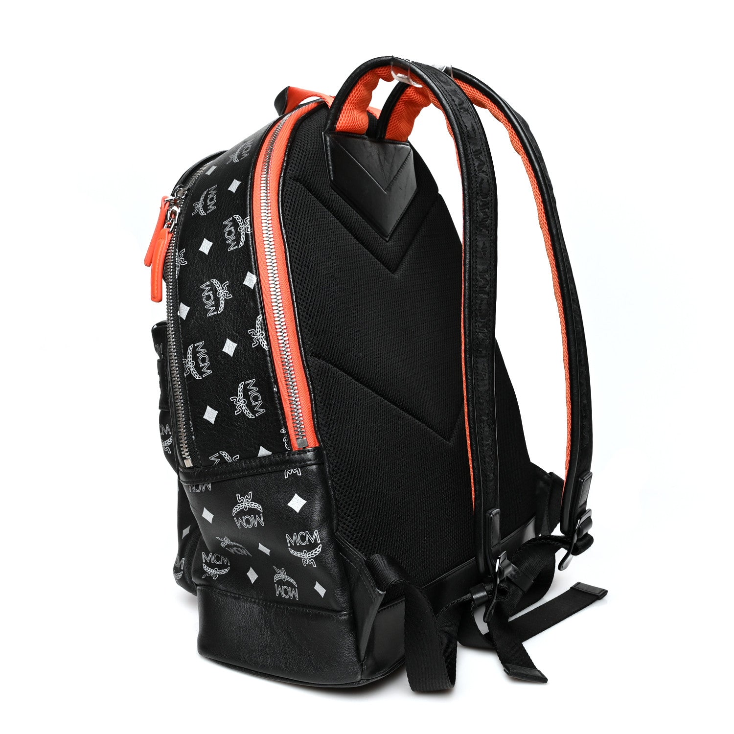 MCM Visetos Reflective Nylon Medium Resnick Backpack Black 3 of 12