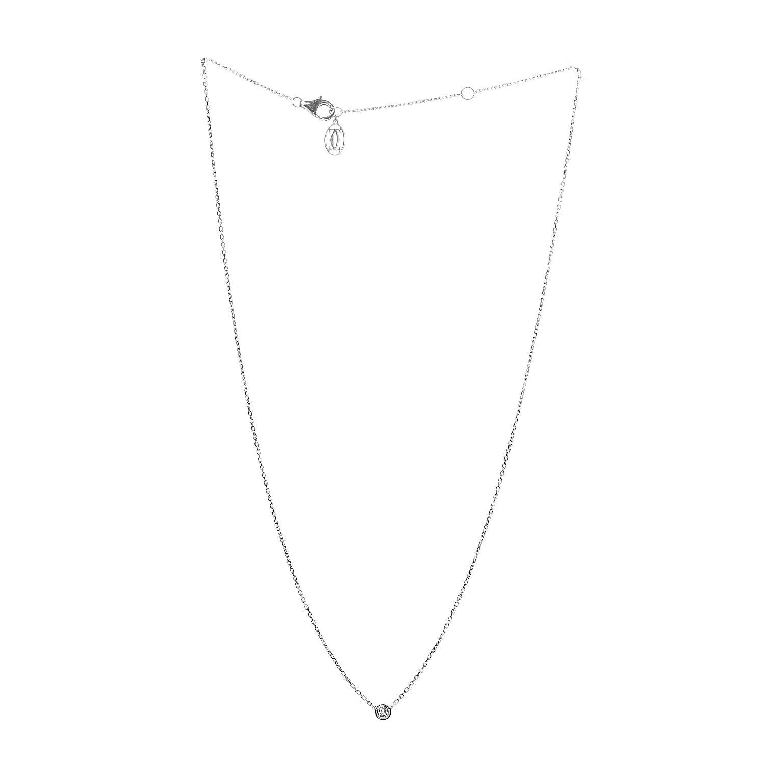 Cartier 18K White Gold Diamond XS D'Amour Pendant Necklace 3 of 4