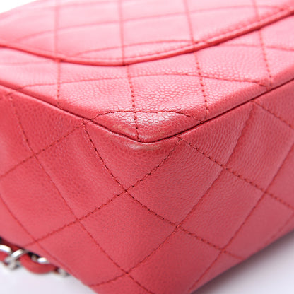 Chanel Washed Caviar Quilted Jumbo Single Flap Fuchsia 11 of 14
